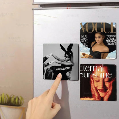 Singer A-Ariana Grande Fridge  Magnet Personalized Fridge Magnet Square Shape Fridge Refrigerator Wall Door Decoration
