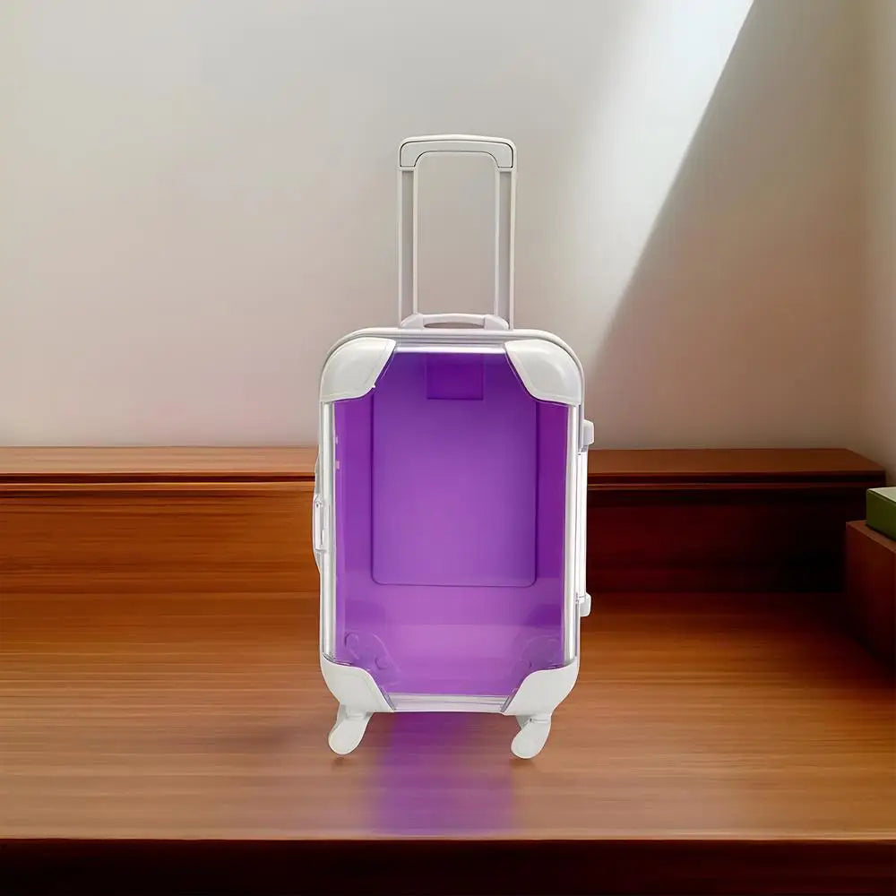 Small travel Suitcase With Wheels Doll Accessories Simulation Pretend Play Toys Portable Storage Containers For Jewelry Candy