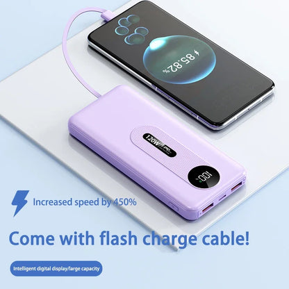 200000mAh 120W Mobile Power Bank Ultra Fast Charging Digital Display Battery Large Capacity Suitable For iPhone Huawei Xiaomi