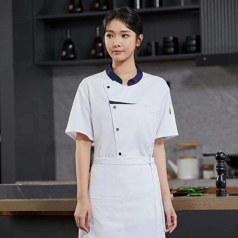 Kitchen Chef Shirts Cook Wear Hotel  Uniform Catering Cooking Clothes Chef Coat Jacket Professional Kitchen Costume Designer