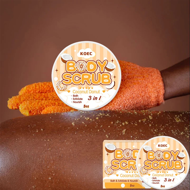 Koec Cocount 3 Counts Body Care Set-body Scrub+body Juice Oil+body Milk Mist Moisturizing Body Care Scrub Whitening Body Lotion