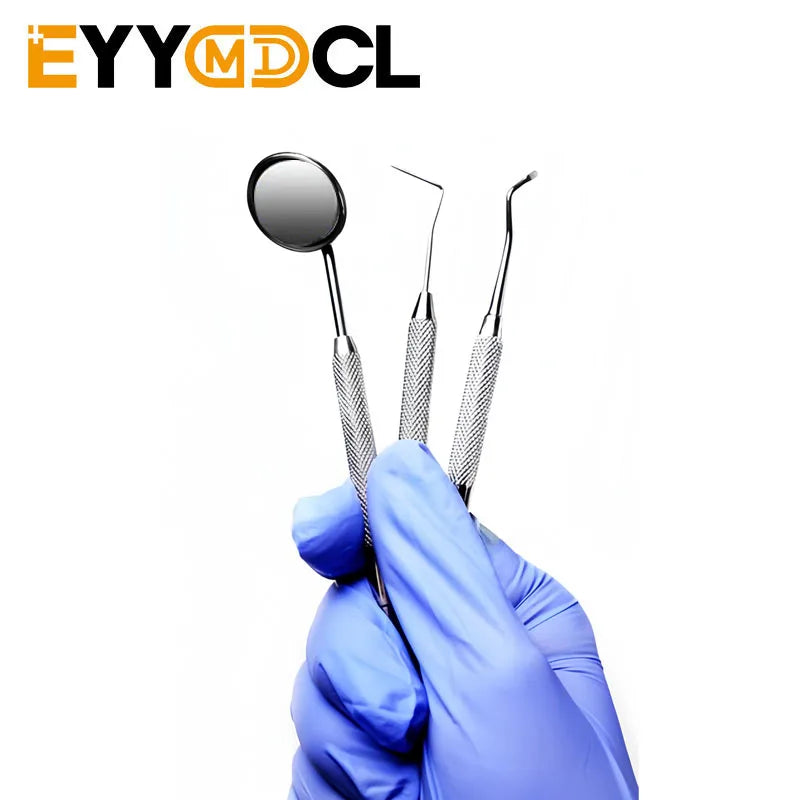 Dental Tool Set Dental Mirrors Oral Scope Tweezers 3pcs Stainless Steel Teeth Cleaning Tool Oral Dental Cleaning Kit Dentist