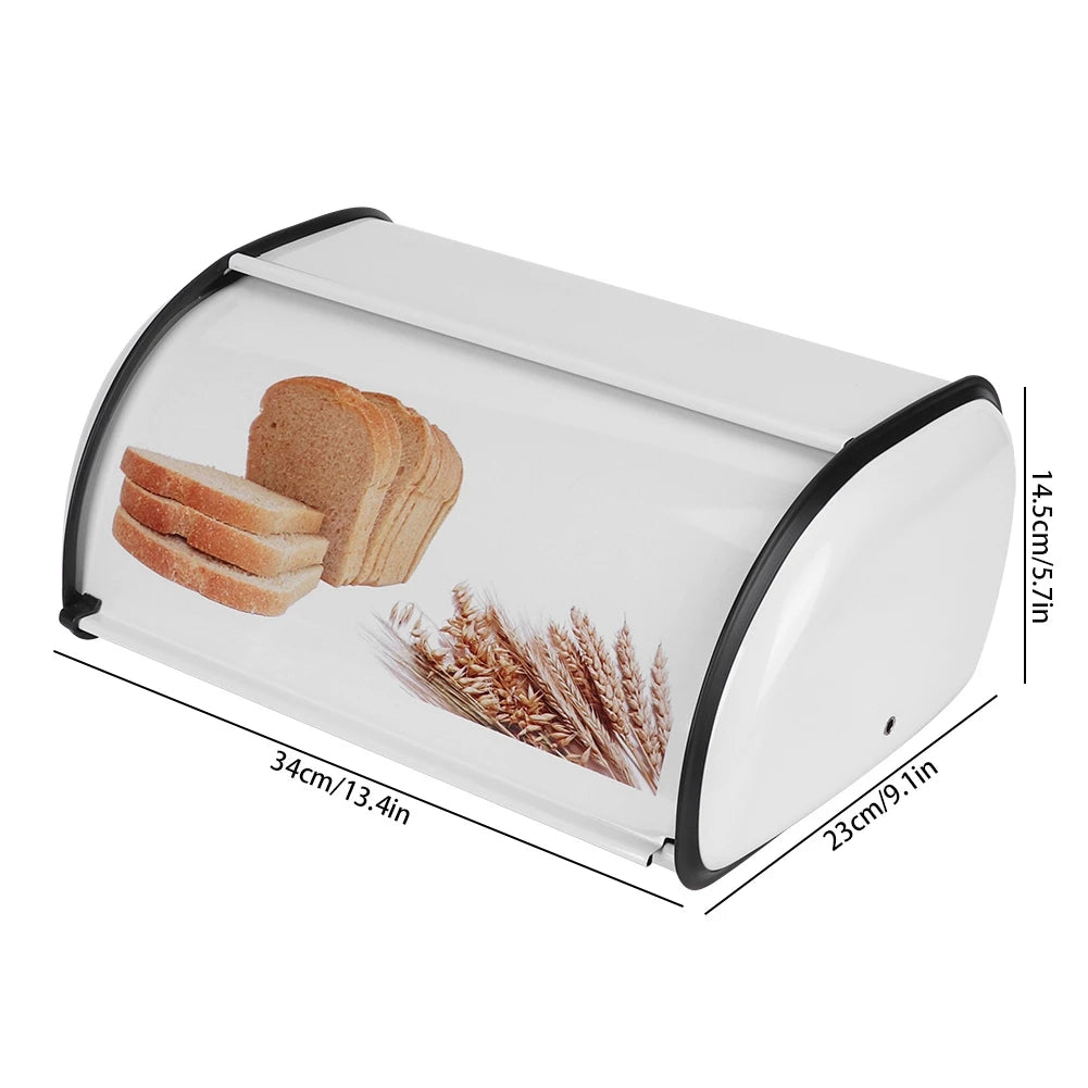 Bread Bin Bread Holder Large Capacity Stainless Steel Bread Box Holder Bin Container Kitchen Storage Organizer Bread Storage Box