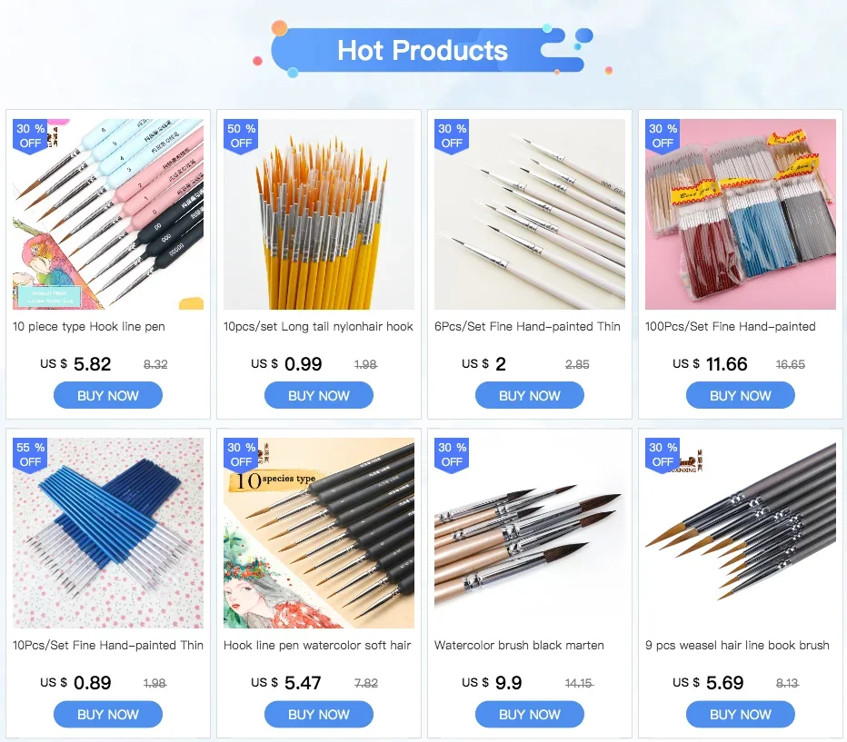 Art supplies stone irrigation hair gouache 6 pcs Artist oil painting brush sets of brush sets watercolor art supplies