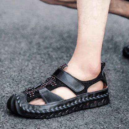 Comfortable Man Sandal for Men Flat Sandals Trend 2024 Men's Summer Sandal Authentic Leather Shoes Man Platform Sandals. Slipers