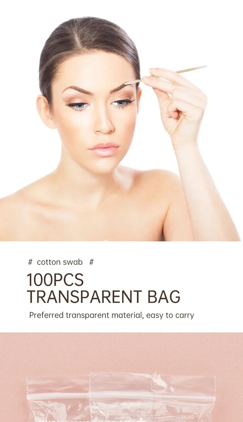 Cotton swab Disposable tattoo tip Cotton swab tip Wooden single head wooden swab small cotton swabEyeliner guard Raw cotton swab