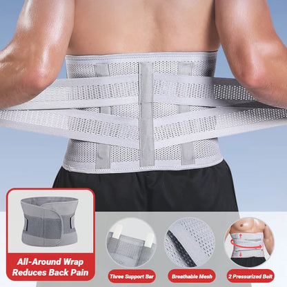 Adjustable Back Braces Waist Belt Men Women Lower Pain Relief Breathable Anti-Skid Spine Lumbar Support Trainer Trimmer Fitness