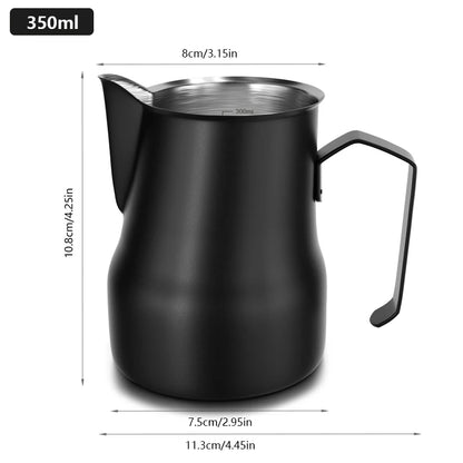 Milk Frothing Pitcher Jug 350/500ML Stainless Steel Coffee Milk Frothing Jug for Espresso Latte Art Barista Steam Milk Jug