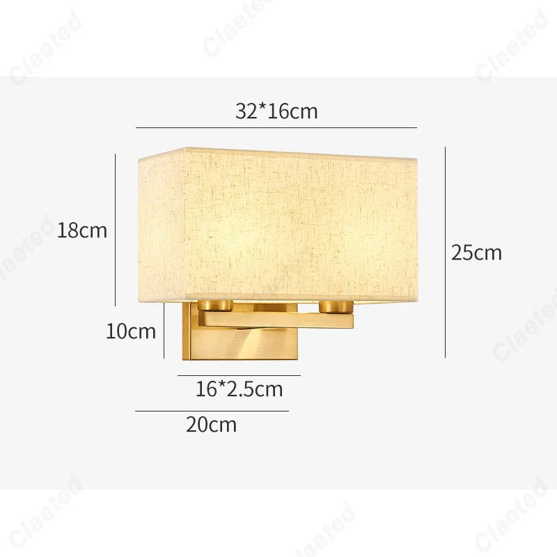LED Fabric Lampshade E27 Decorative Wall Lamp Indoor Corridor Living Room Bedroom Bedside Wall Lamp Decorative Lighting Fixture