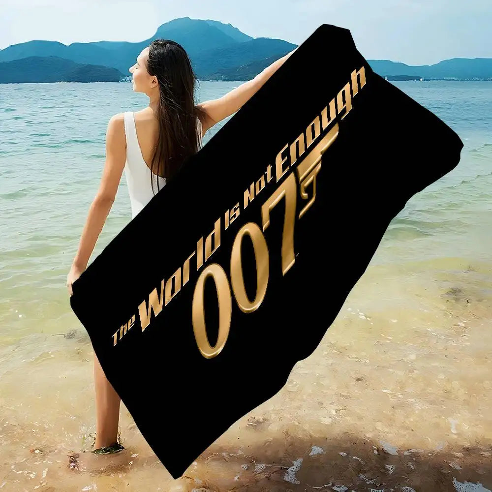 British Legend J-James B-Bond 007 Cartoon Beach Towel Cute Kawaii Room Decor Bath Girls Children Hand Towels For Bathroom Shower