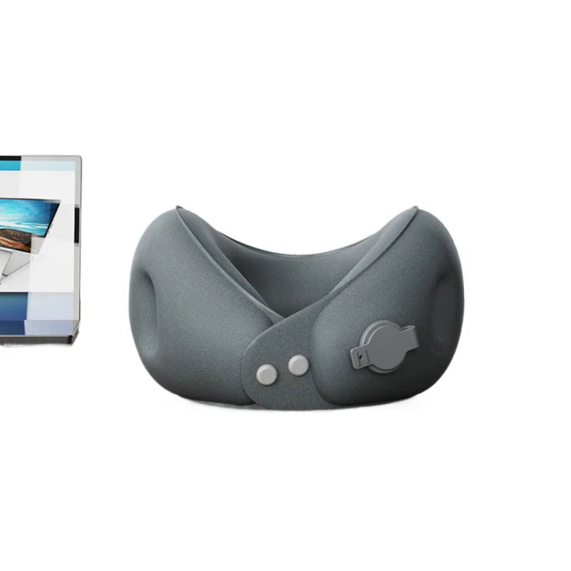 New Inflatable U-Shaped Travel Pillow For Airplane Car&Train Portable Soft Neck Pillow With Storage Bag Office Sleep Nap Pillows