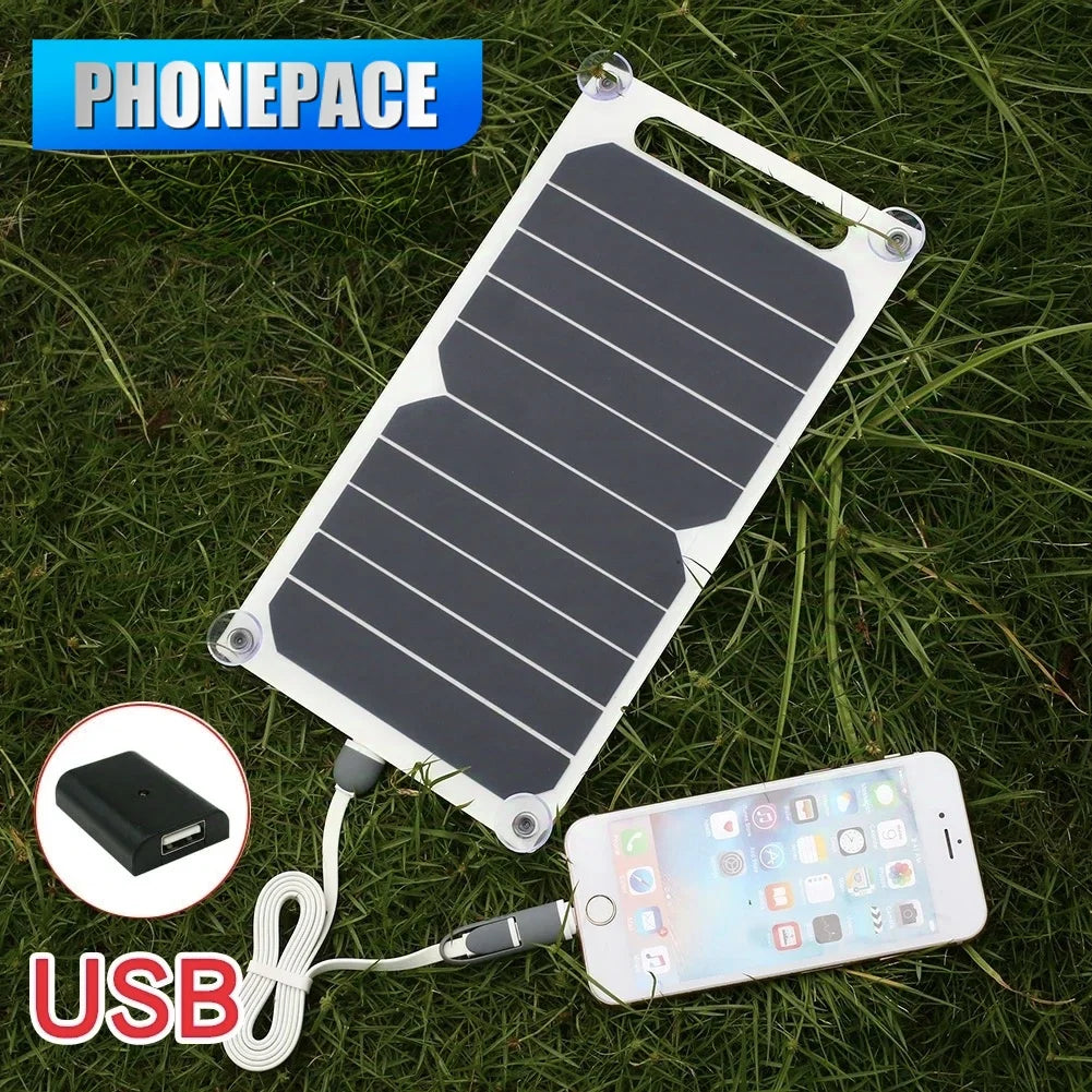 6WC USB Solar Panel Charging Outdoor Travel Camping Portable Charging Board Reusable Solar Charger Mobile Phone Charging