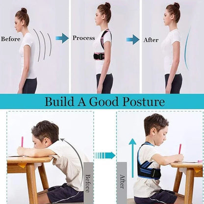 1PCS Posture Corrector for Kids & Teens - Adjustable Back Brace, Humpback Support, Soft Shoulder Pads, Spine Straightener