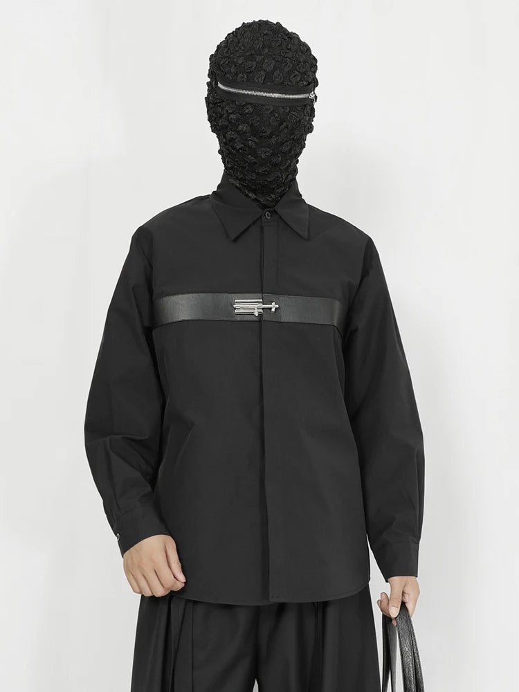 Men's shirt original 2023 new niche design feeling young men's fashion leisure loose black long sleeve shirt in the autumn