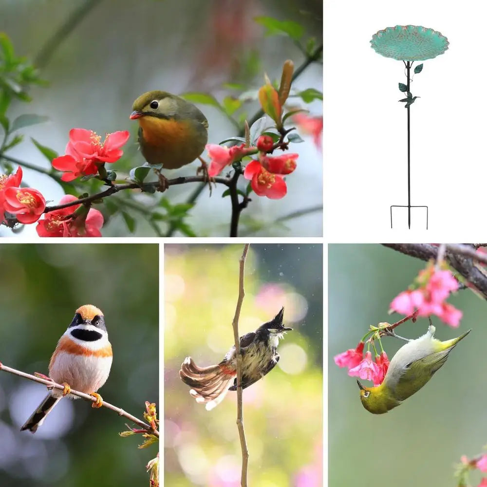 Garden Bird Bath Decorative Outdoors Garden Feeder Bowl Multi-Functional Rust-Proof Standing Bowl For Farm Pathway Patio Garden
