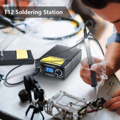 T12 Soldering Station Mini Digital Dual Voltage Repair Soldering Iron Equipment Portable Home Electronics Repair Tool Set