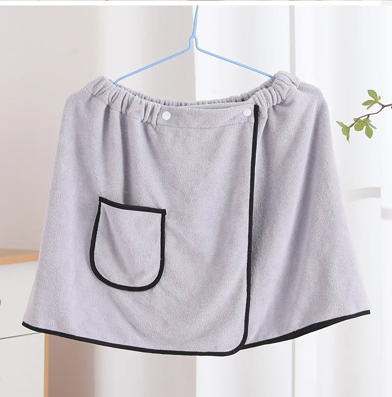 Men can wear a shower skirt soft skin absorbent quick drying bath towel wear and take off convenient bath home bath skirt beach