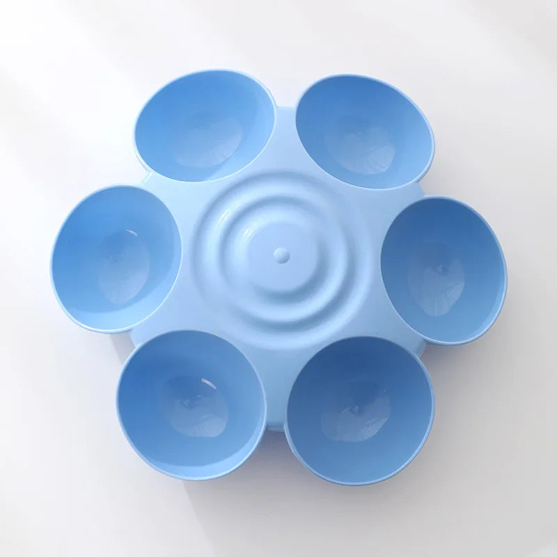 Six-in-one Dog Bowl Puppy Slow feeder Dog Bowl Cat Water Bottle flower-shaped cat Water feeding bowl Healthy Eating plate Pet ac