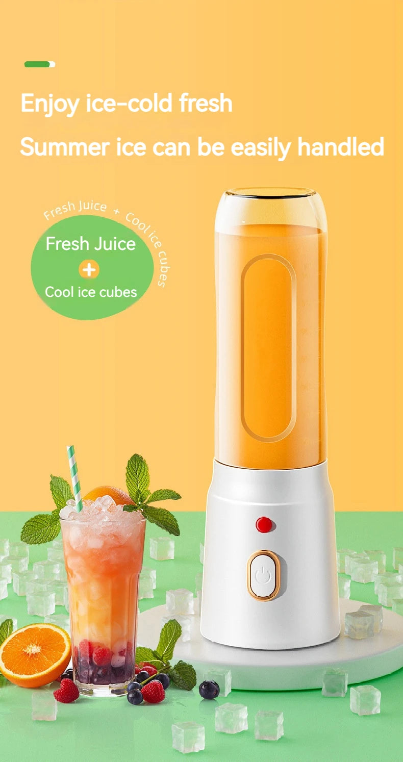 Portable Wireless Blender Electric Fruit Juicer Machine For Orange Ice Crushing 10 Blades Auxiliary Food Machine 1500mA Mixer