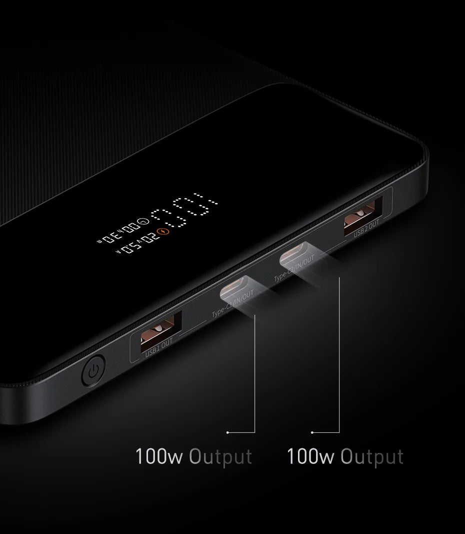 Baseus 100W Power Bank 20000mAh Type C PD Fast Charging Powerbank Portable External Battery USB Quick Charge For Macbook Laptop