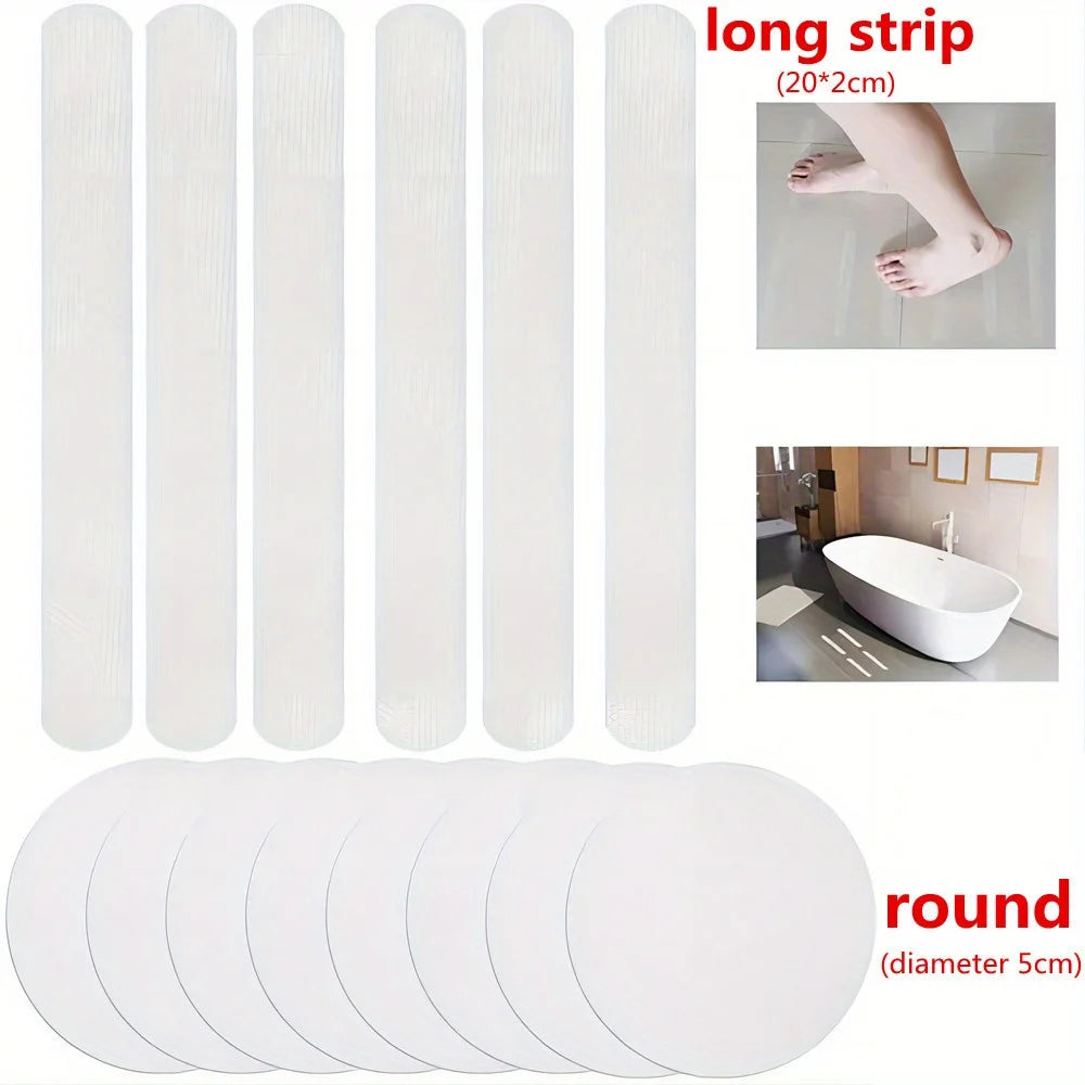 6/12/24/40 Pcs Anti Slip Strips Shower Stickers Colored Non Slip Bath Safety Strips for Bathtub Shower Stairs Floor