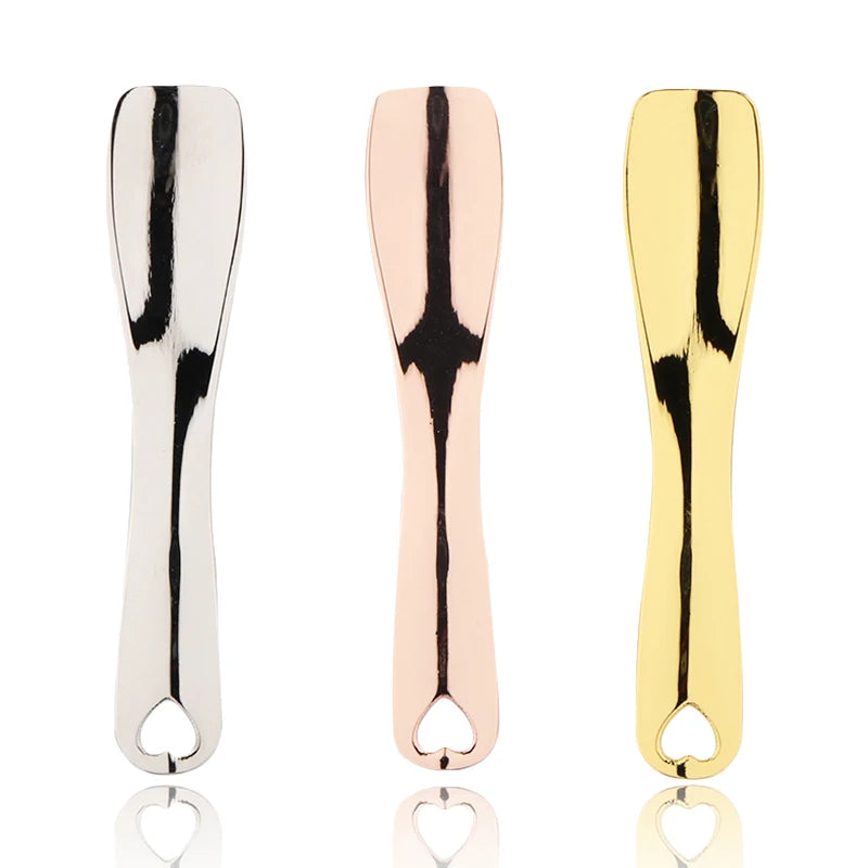 Metal Makeup Spatula Zinc Alloy Curved Scoop Facial Mask Eye Cream Mixing Brush Mini Spoon Stick Skincare Cosmetic Beauty Tool