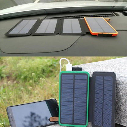 Solar Power Bank 10000/20000 mAh Portable Solar Panel Charger Solar Cell Folding Solar Power Bank 5V Dual USB For Phone Camping