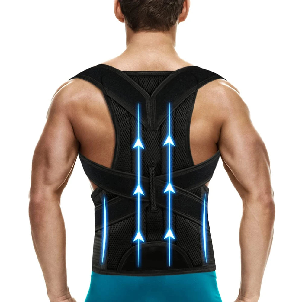 Professional Back Brace for Women and Men Posture Corrector Improve Posture Lumbar Support Shoulder Lower Upper Back Pain Relief