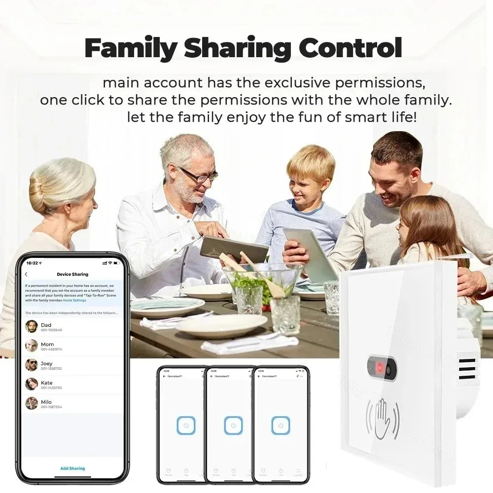 WiFi Infrared Sensor Wall Smart Switch Non-Contact Power Turn On The Light Power On Off Lamp With eWelik Salute Alexa Alice