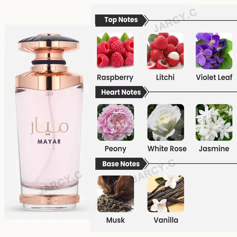 100ml Original Mayar Lattafa Perfumes for Women Long Lasting Fresh Fruity Scent Perfumes Charming Pheromones Light Fragrance