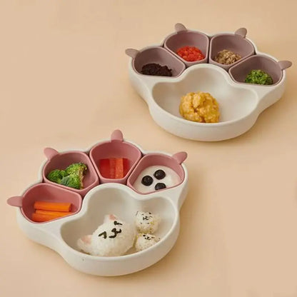 Toddler Baby Food Bowl Children's Tableware Babys Silicone Dishes Set Toddler Training Tableware Bowls Baby Feeding Set Silicone