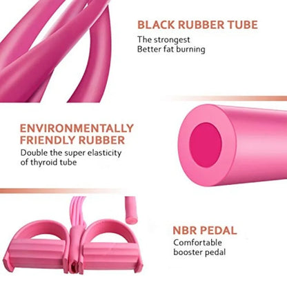 Four-Tube Pedal Tensioner Multi-Functional Household Fitness Equipment Yoga Abdominal Strengthening Elastic Band Tension Rope