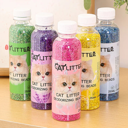 A bottle of cat litter deodorizing beads - make your home smell comfortable remove odors and deodorizers