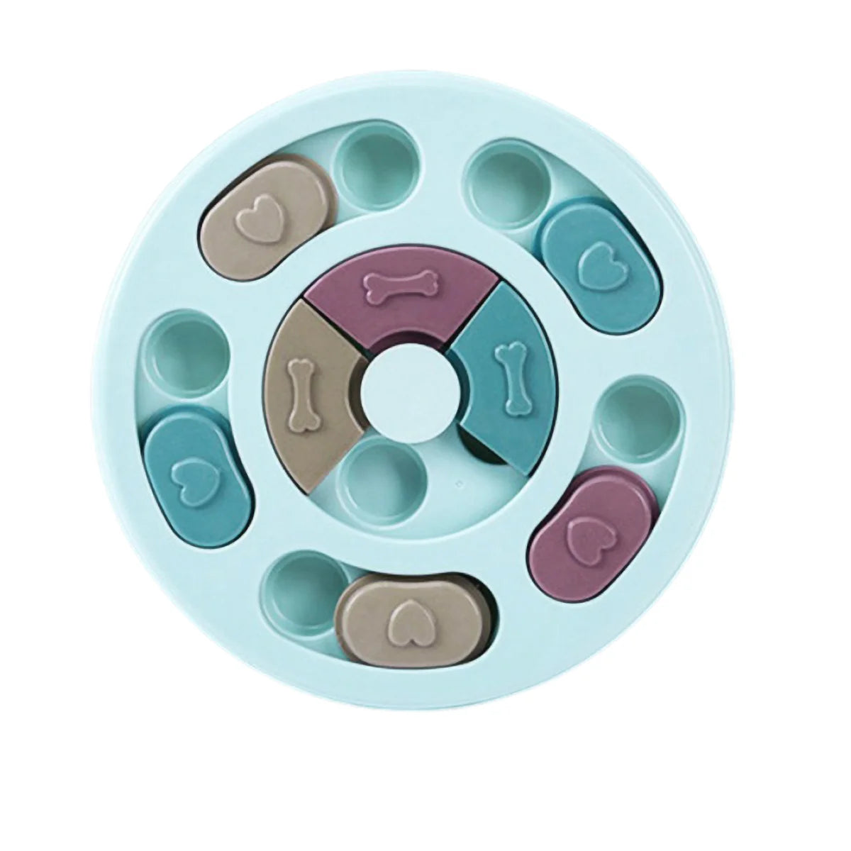 Smart Tool Food Compartments Pet Slow Feeder Wheel Puzzle Dog Feeding Tray Slow Feeder Pet Bowl for Cats Dogs Playing Toys