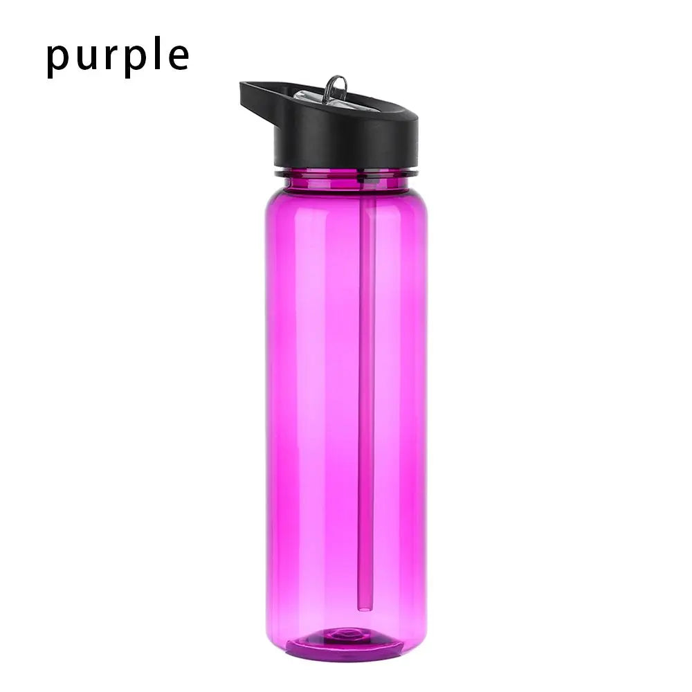750ml Sports Water Bottle With Straw Outdoor Plastic Clear Dinkware Gym School Travel Camping Portable Leakproof Drinking Cup