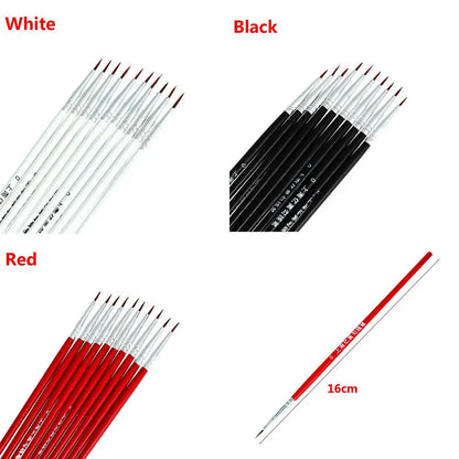 10/20pcs Art Supplies Nylon Hand Painted Drawing Hook Line Pen Paint Painting Brush
