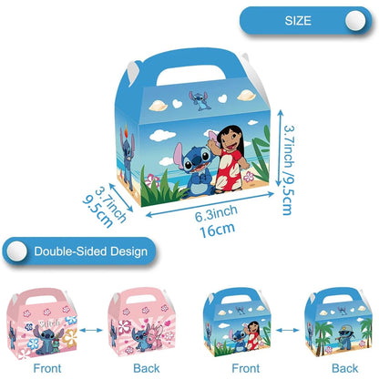 24pcs, 12Pcs, Stitch Birthday Party Supplies Kids Party Treat Boxes Candy Gift Bags Party Favors for Stitch Theme Party Decorati
