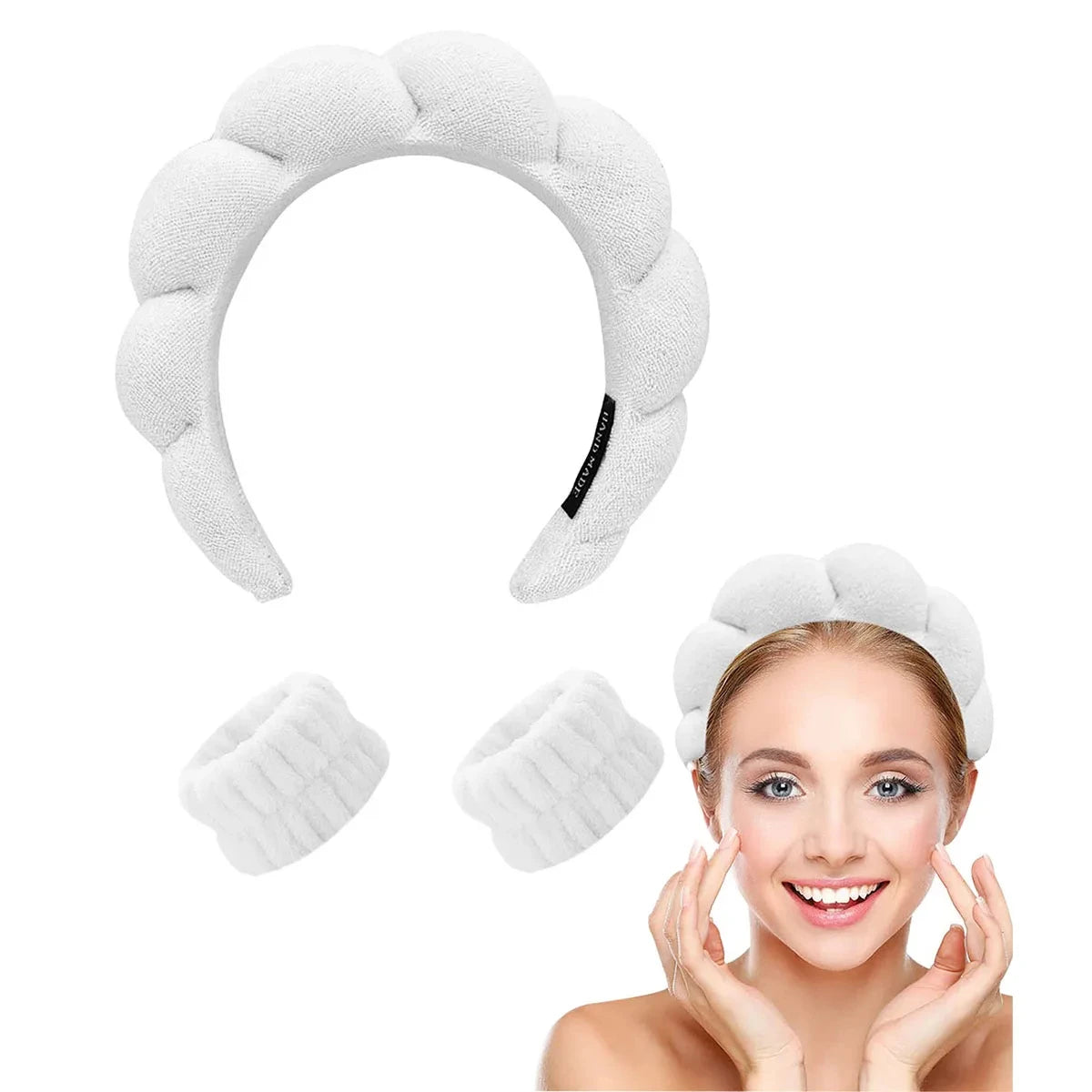 Spa Headband & Wristband for Face Wash 1 Set of skincare headband for face wash, facial mask and skincare