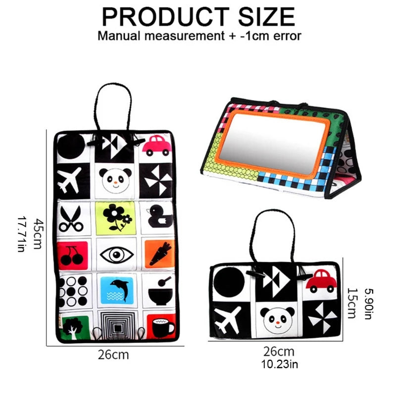 Infant Baby Car for Seat Back Hanging Folding Mirror Travel Portable Cartoon Patterns Toddlers Learning Cognitive High