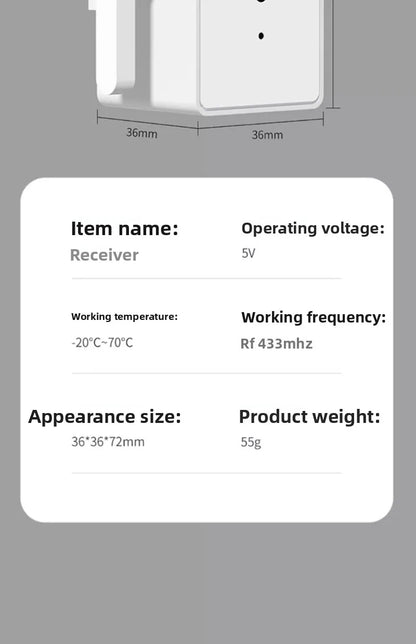 Smart Wireless Light Switch Remote Control for Bedroom/Lazy People, Auto On/Off, Smart Home Device