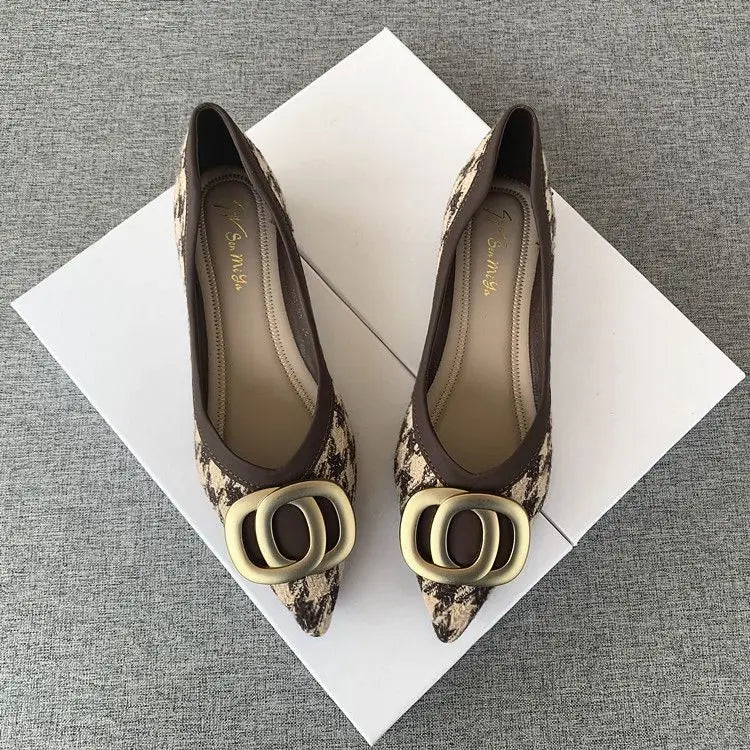 Office Shoes For Women 2024 Ladies Summer Footwear Luxury Leather Casual Formal Pointed Toe Low Heel Elegant Popular Wholesale H