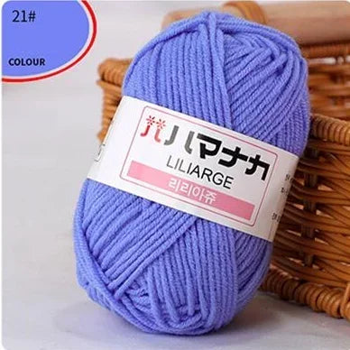 Multi-purpose 25g/ball Milk Cotton Yarn for DIY, Handmade Crafts, Amigurumi, Hats, and Bags