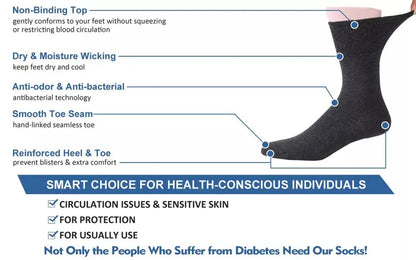 Diabetic Over The Calf Socks Cotton Loose Socks Black White Maternity Confinement Anti-edema