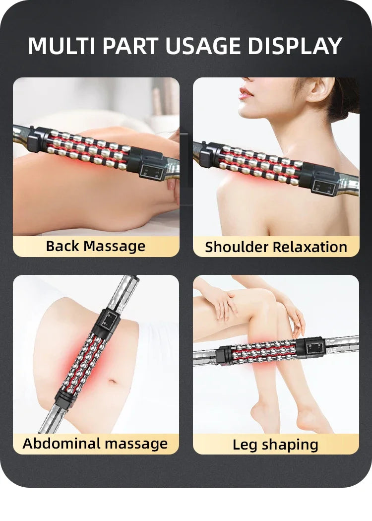 Relaxed Red Light Heated Massage Device 36W Roll Massager 360 Rotating Inner Ball Roller For Whole Body Anti Cellulite