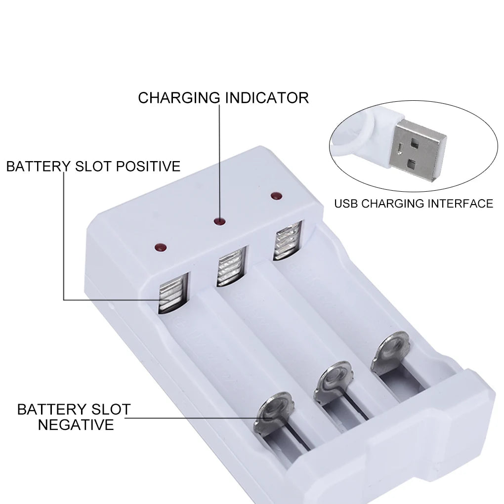 New high-speed USB 3/4 slot fast rechargeable battery charger short circuit protection AAA and AA rechargeable battery station