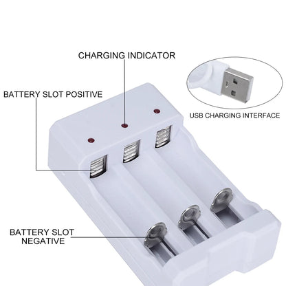 New high-speed USB 3/4 slot fast rechargeable battery charger short circuit protection AAA and AA rechargeable battery station