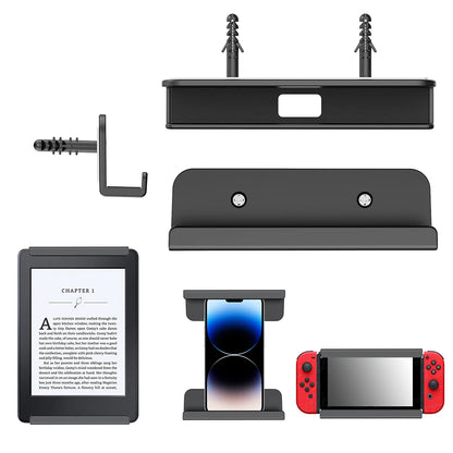Tablet Wall Mount Holder Universal Tablet Stand Fixed by Adhesive Or Screw For iPad iPhone 16 15 14 Kindle Samsung Xiaomi Lenovo
