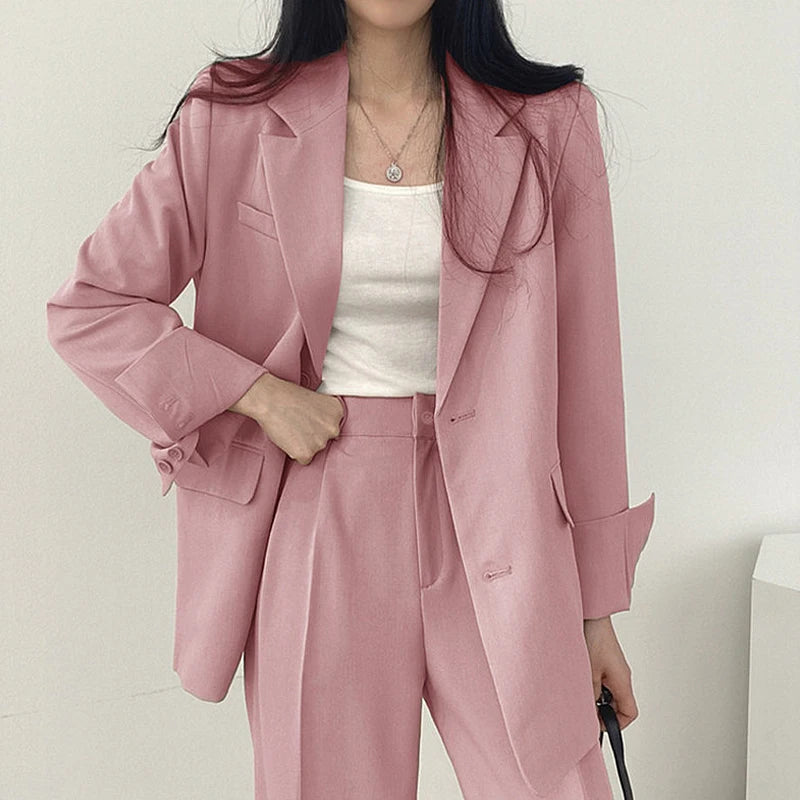 Suit Jacket Casual Office Lady Elegant Solid Single-breasted Women Blazer