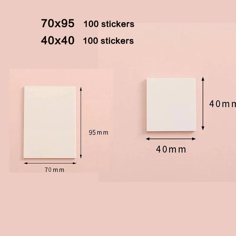 50/100 Sheets Sticky notes Reusable Transparent sticky notes Waterproof note paper for School office stationery Bookmark Marker
