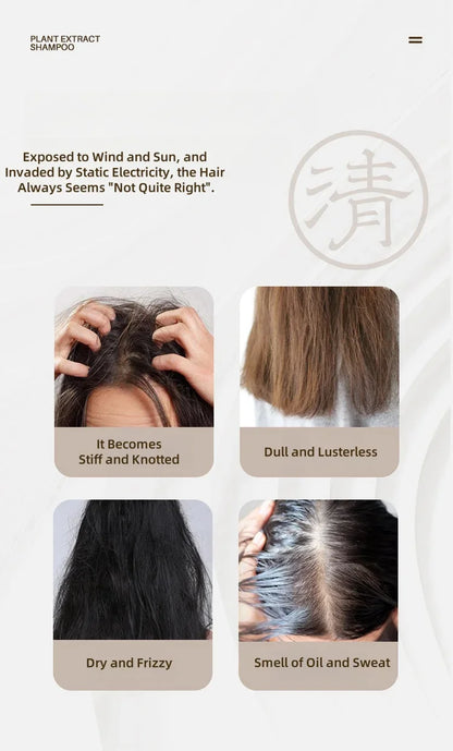 Botanical Shampoo 11 plant extracts nourish hair Elegant Sandalwood Vegan Zen Soft Silky Amino Acids Soft Mild Non-irritating